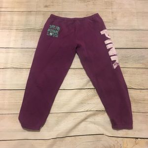 VS PINK Purple Sweatpants w/ logo
